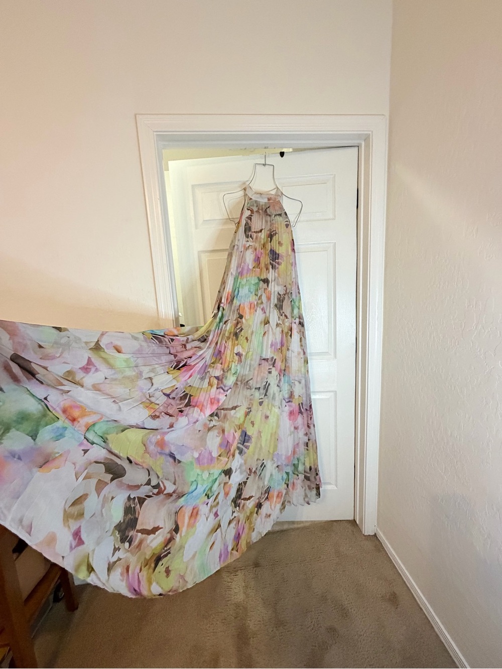 Ted Baket Floral Halter Maxi Dress in Pastel Watercolor